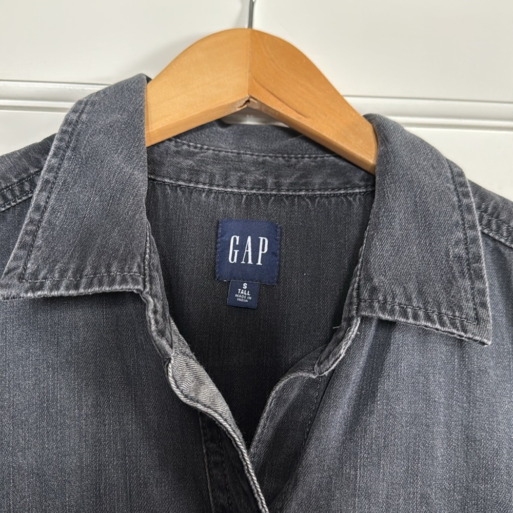 Black Denim Shirt Dress - Picture 3 of 5